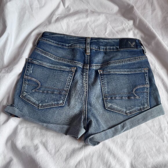 LIKE NEW American Eagle High Waisted Jean Shorts - Picture 3 of 4